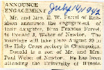 Frances Ferrel engaged to Donald J. Weber 7-14-1942 by Newton Illinois Public Library