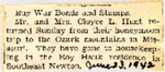 Mr. and Mrs. Cloyce L. Hunt return from honeymoon 6-23-1942