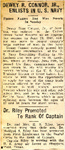 Dewey R. Connor, Jr. Enlists in U.S. Navy; Medfred S. Riley Promoted to Capatin 6-28-1942 by Newton Illinois Public Library