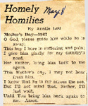 Homely Homilies (Mother's Day poem by Auntie Lou) 5-8-1942 by Newton Illinois Public Library
