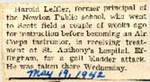 Harold Leffler hospitalized 5-19-1942 by Newton Illinois Public Library