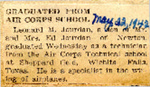 Leonard m. Jourdan graduates from Air Corps school 5-22-1942 by Newton Illinois Public Library