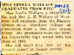 Miss Luella Wallace Graduates from EITC (Eastern Illinois State Teachers College) 5-29-1942 by Newton Illinois Public Library