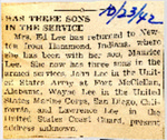 Mrs.Ed Lee has three sons in service 10-23-1942 by Newton Illinois Public Library
