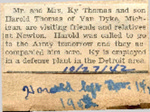 Mr. and Mrs. Ky Thomas visit Newton 10-27-1942