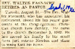 Rev. Walter Fasnacht Retires as Pastor 9-1-1942 by Newton Illinois Public Library