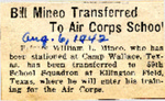 Bill Mineo Transferred To Air Corps School 9-6-1942