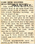 John Reed Dropped Dead Thursday Morning 9-10-1942
