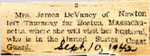 Mrs. James DeVaney left to visit husband in Boston 9-10-1942