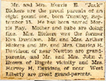 Mr. & Mrs. Morris E. "Jack" Bickers and Mrs. Stuart Newsom birth announcements 9-18-1942 by Newton Illinois Public Library