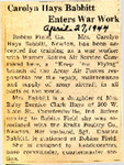 Carolyn Hays Babbit Enters War Work 4-27-1944 by Newton Illinois Public Library