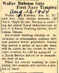 Walter Rubsam Gets First Navy Training 8-17-1944
