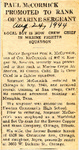 Paul McCormick Promoted to Rank of Marine Sergeant 8-24-1944 by Newton Illinois Public Library