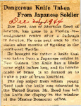 Dangerous Knife Taken From Japanese Solider (Roe Reed) 12-21-1944