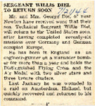 Sergeant Willis Diel to Return Soon 7-21-1944 by Newton Illinois Public Library