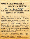 Wounded Soldier Back in Service (PVT Roy Stoops) 5-3-1945
