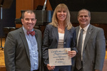 Lisa Dallas (30 Years of Service), with President Glassman and Jay Gatrell, Vice President for Academic Affairs by Beverly Cruse