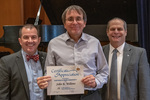 John Willems (25 Years of Service), with President Glassman and Jay Gatrell, Vice President for Academic Affairs by Beverly Cruse