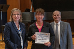 Anglea M. Fischer (10 Years of Service), with President Glassman and Lynette Drake, Interim Vice President for Student Affairs by Beverly Cruse